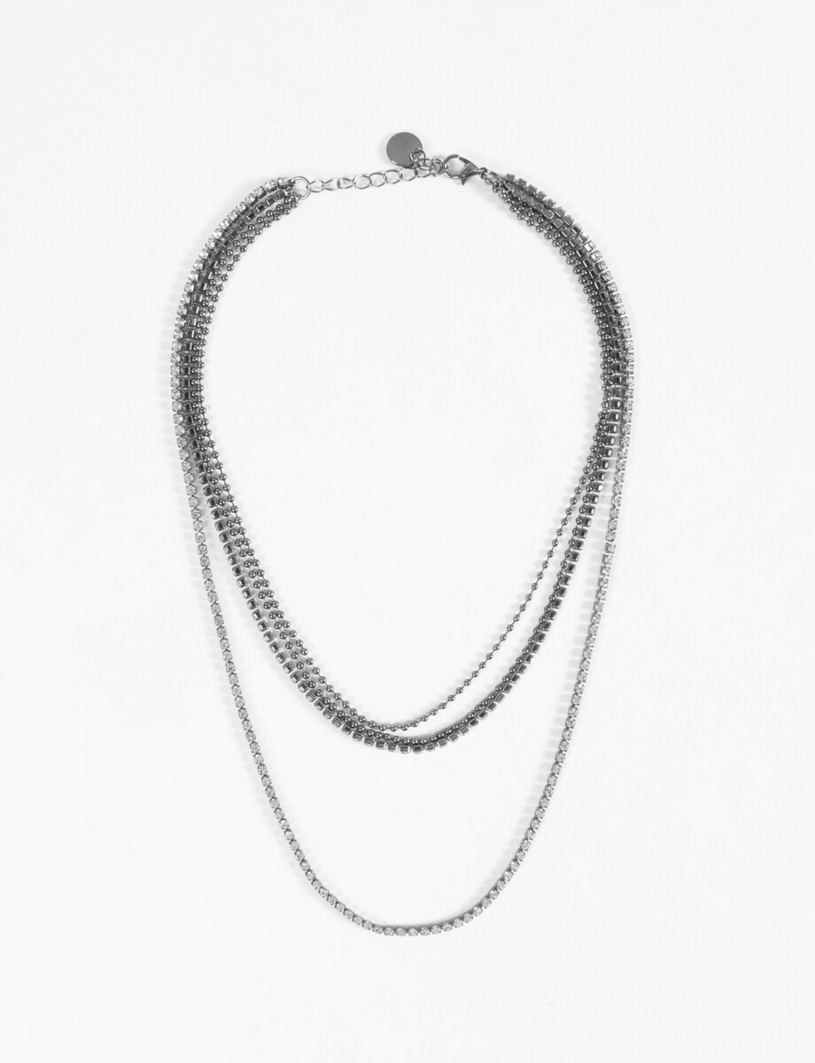 Collar party triple strass - peltre 