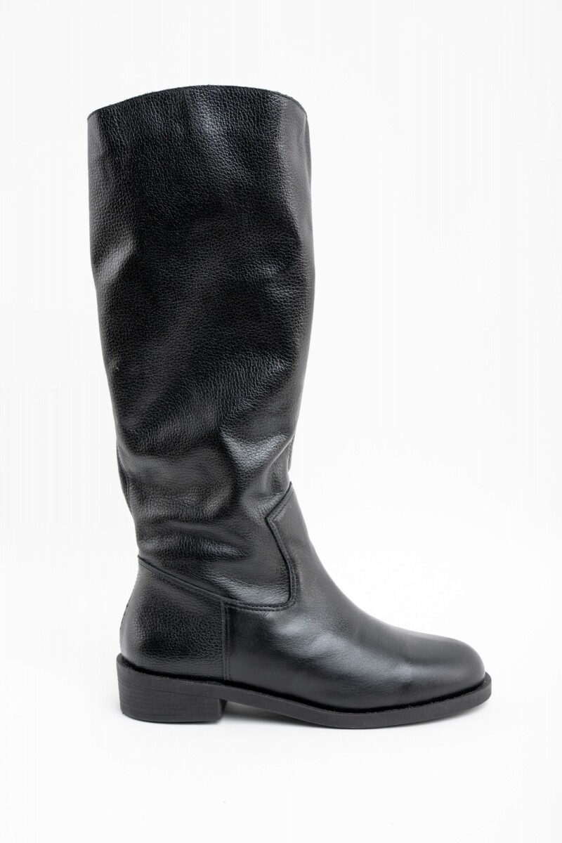 Bota Caña Alta Cuero - Negro 