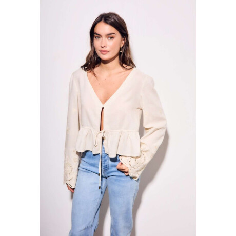 Blusa Bordada Calados Nacar