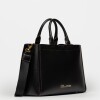 Cartera de Mano Anette Grande en Efecto Cuero Liso Negro