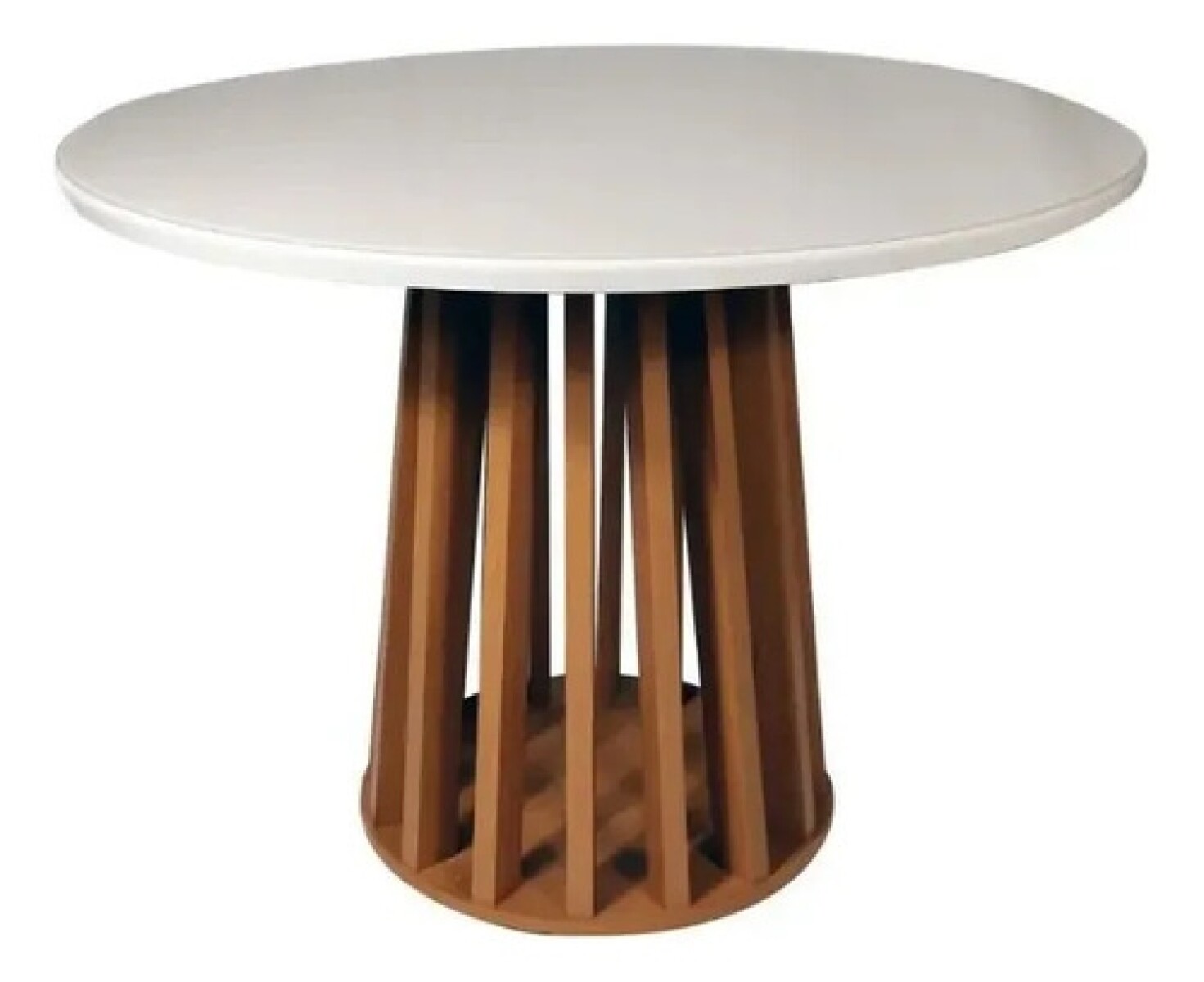 Mesa De Comedor Lavanda Redonda 105 Cm Moderna Laqueada - Blanco 1 