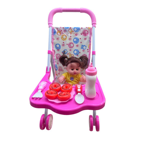 Outlet Muñeca c/ carrito de paseo c/sonido 65*30cm Outlet Muñeca C/ Carrito De Paseo C/sonido 65*30cm