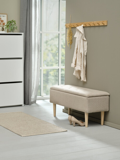 Banco BADSTED almacenaje tela beige/color roble Banco BADSTED almacenaje tela beige/color roble