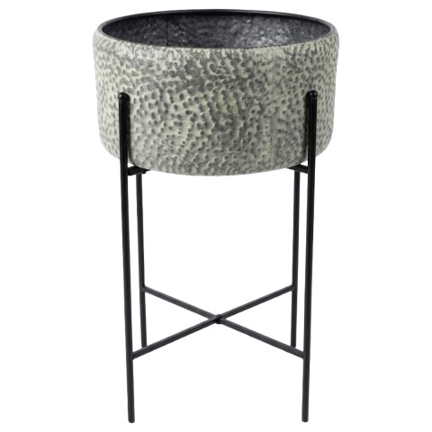 PORTA MACETERO METAL VERDE C/BASE GDE Unica