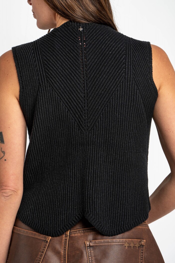 Chaleco Botones Negro