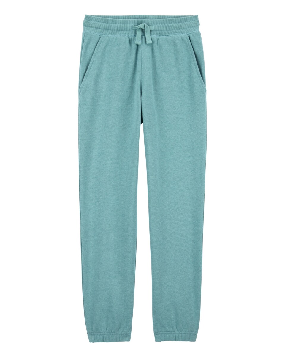 Pantalón deportivo de algodón, con logo, verde. Talles 6-14 