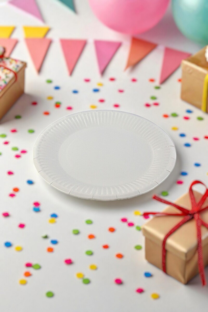Plato 18 cm. diametro paquete x 10 - BLANCO 