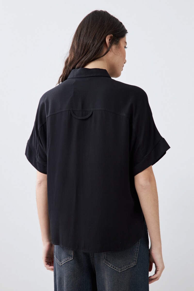 Camisa manga corta negro