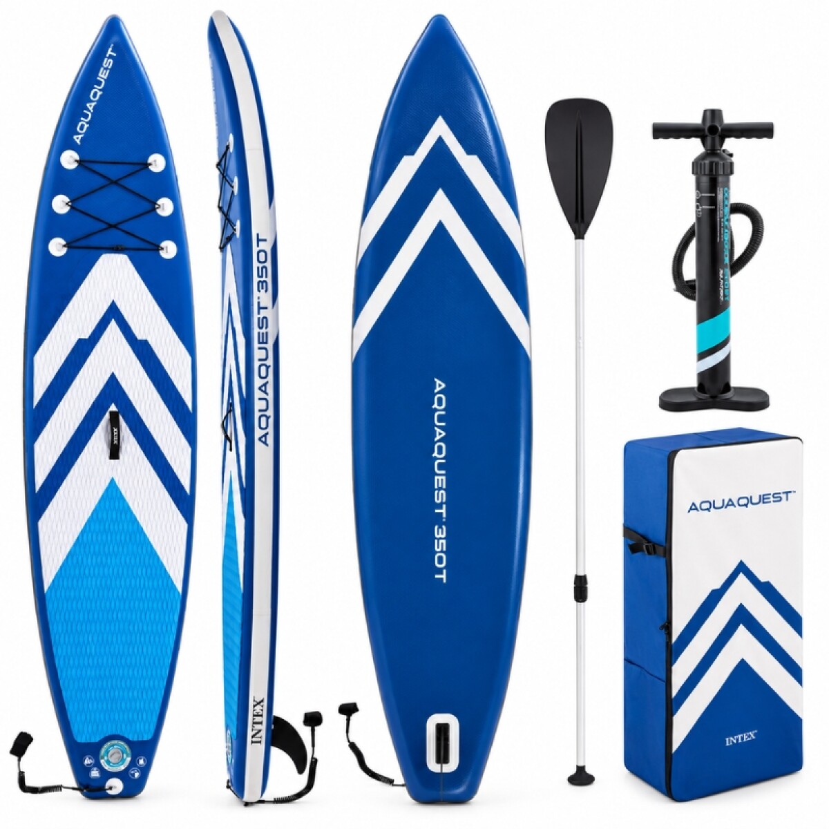 INTEX SET PADDLE SURF AQUAQUEST 350T 351 X 79 X 15 CM + REMO + INFLADOR +MOCHILA 