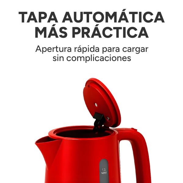Jarra Electrica Marvo 1.7 Litros Corte Automatico Hervidor Variante Color Rojo
