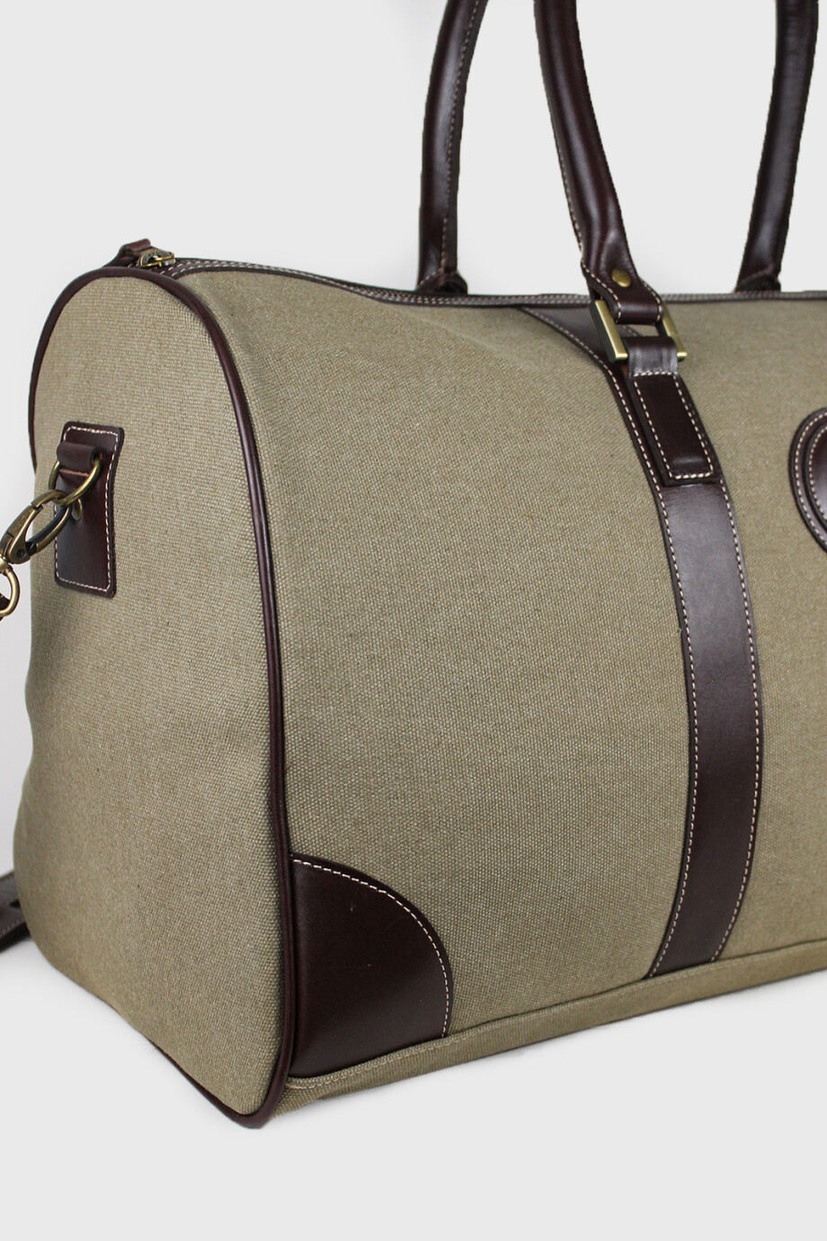 Bolso Cuero y Lona Federico Verde