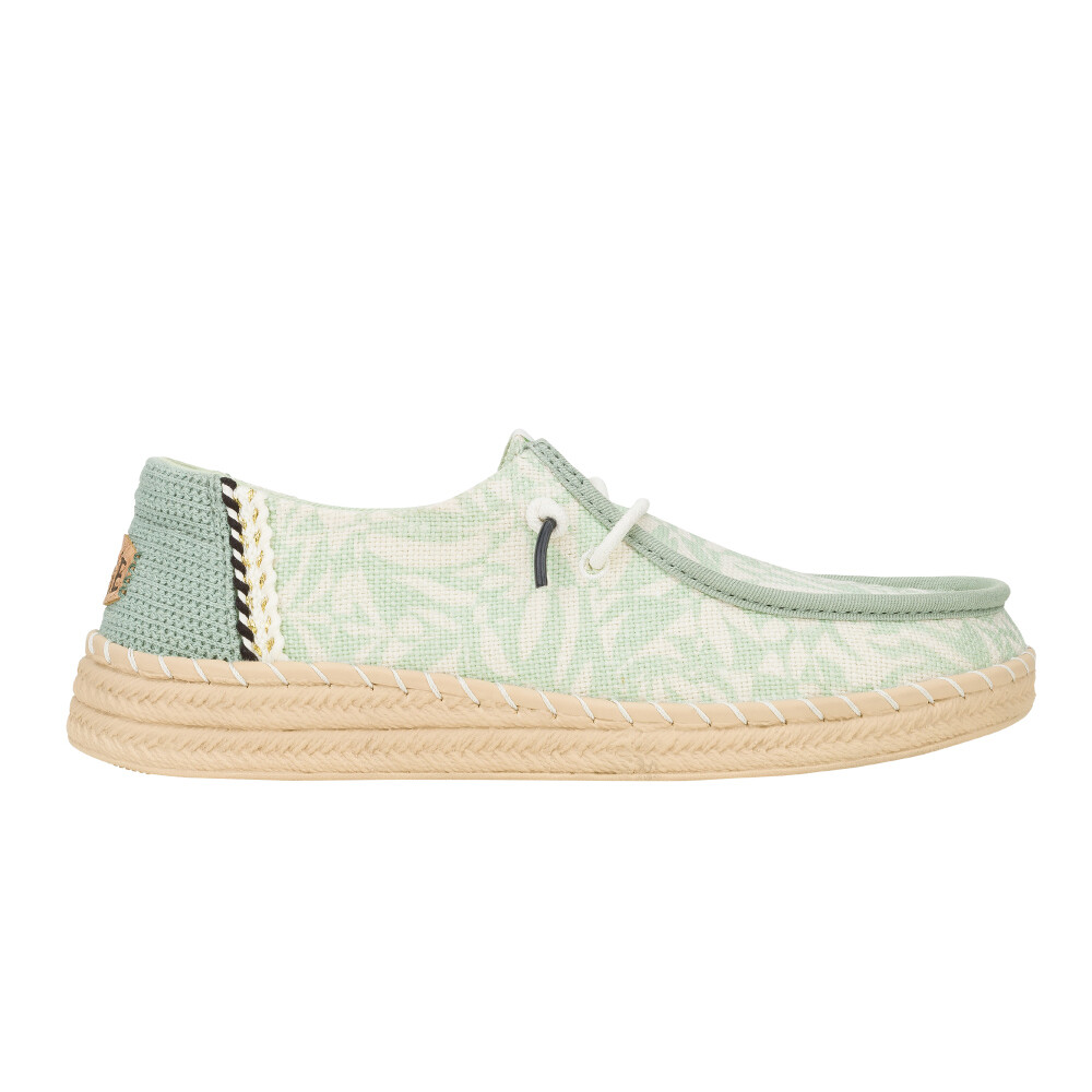 Wendy Espadrille Retro Palm - Mujer Celadon Green/White