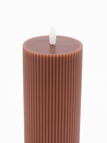 VELA LED PARAFINA LISTRADA MARRON