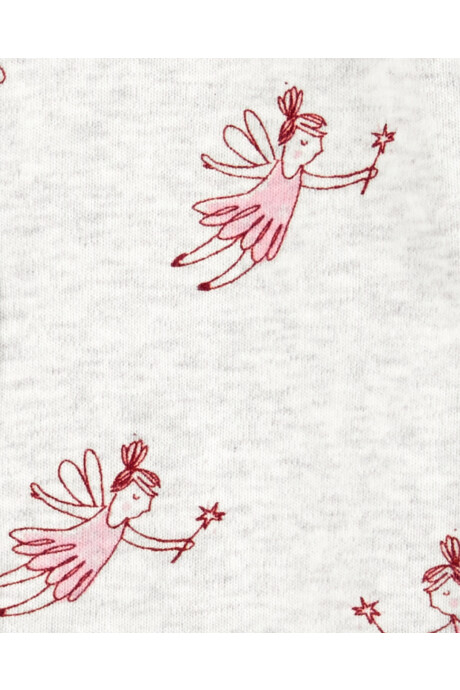 Pijama una pieza de algodón, con pie, diseño hadas Sin color