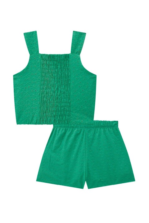 Conjunto Unicolor en Broderie Verde