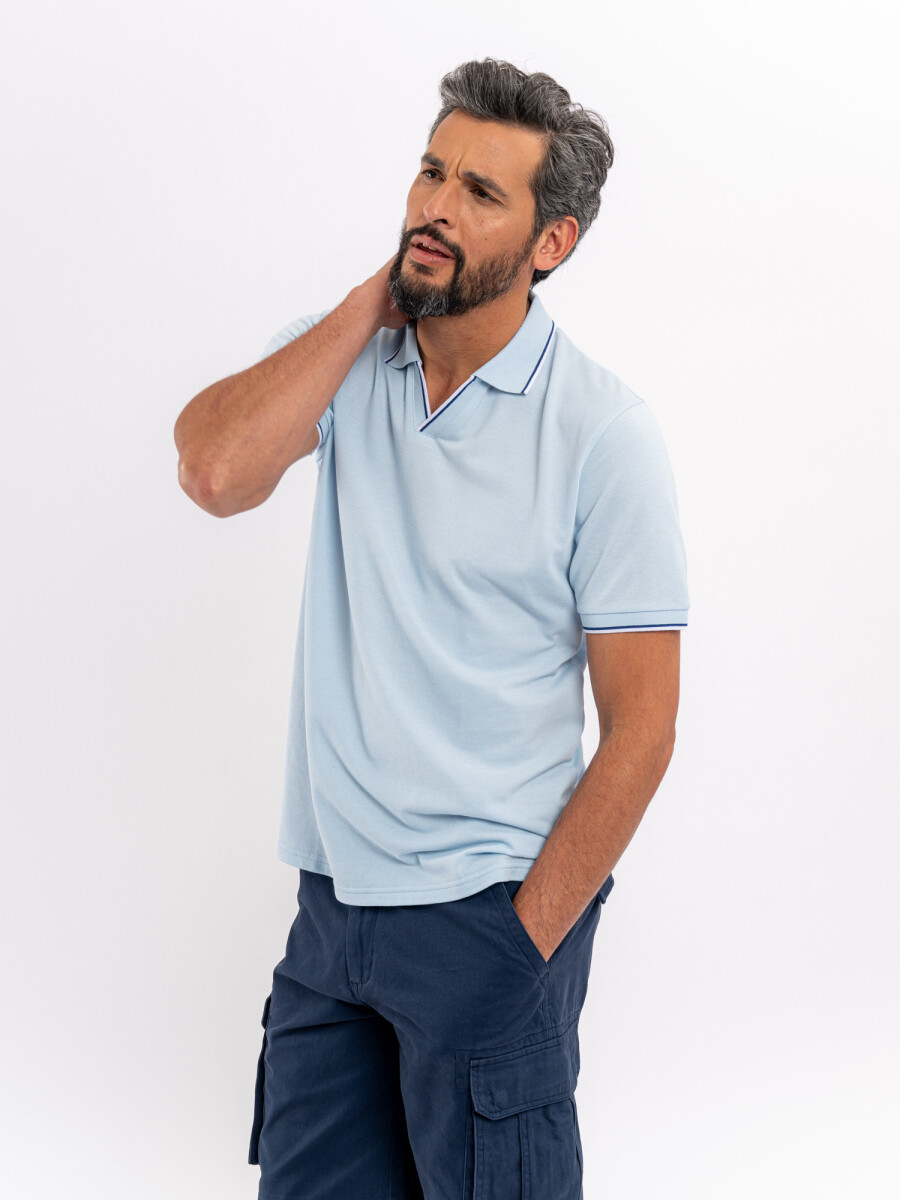 Remera m/c pique - celeste 