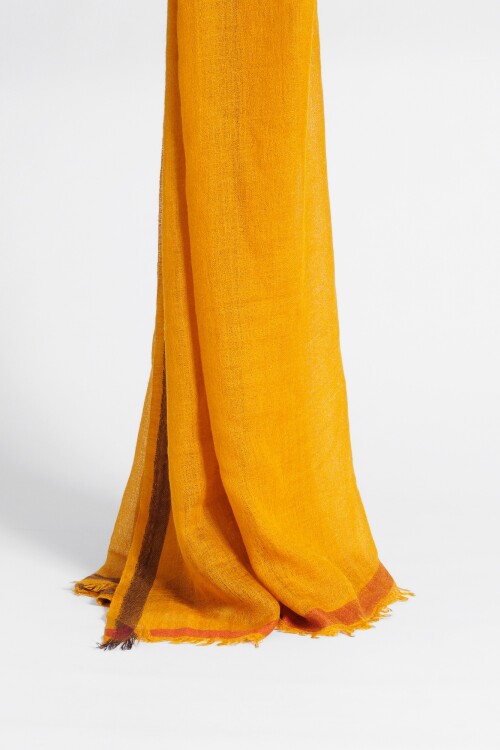 Pashmina lino lisa mostaza