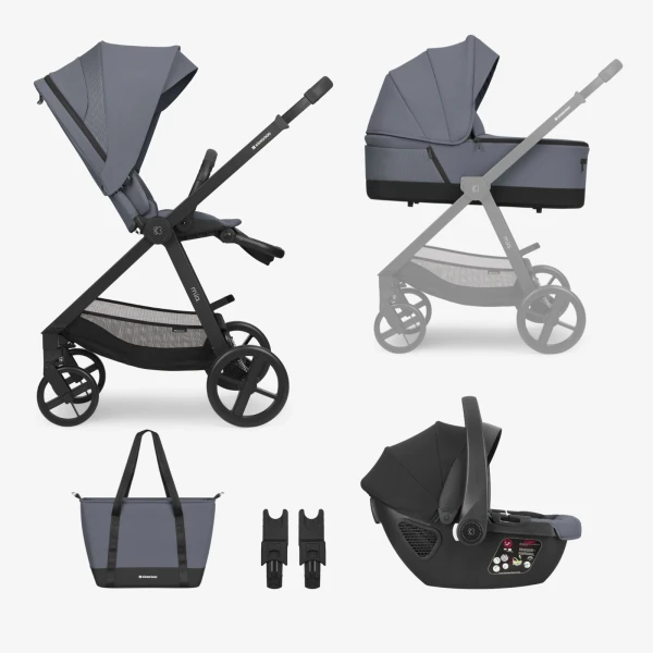 Travel system 4 en 1 MIA gris KIKKABOO Travel system 4 en 1 MIA gris KIKKABOO