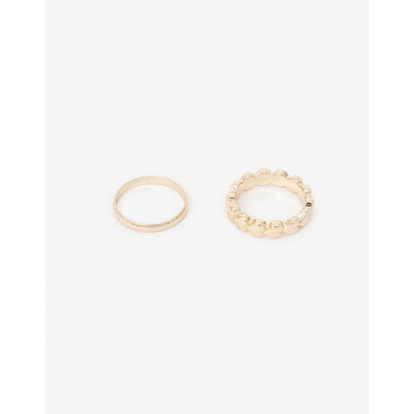 Set Anillos Metal Corazón Dorado