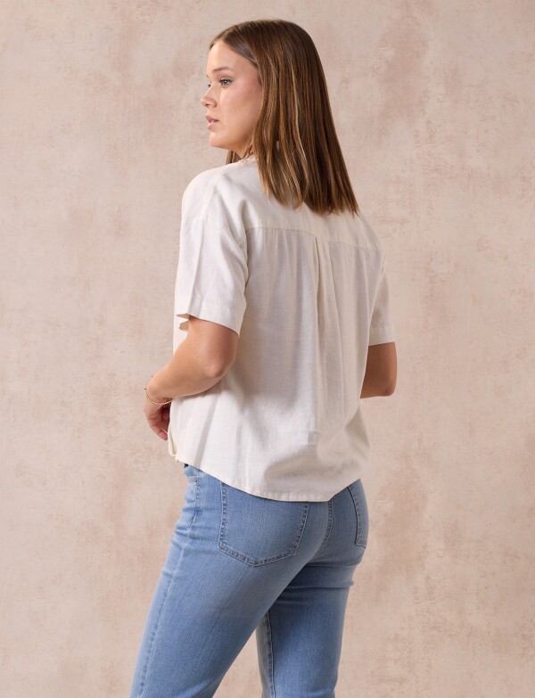 Blusa Lino Cruzada CRUDO