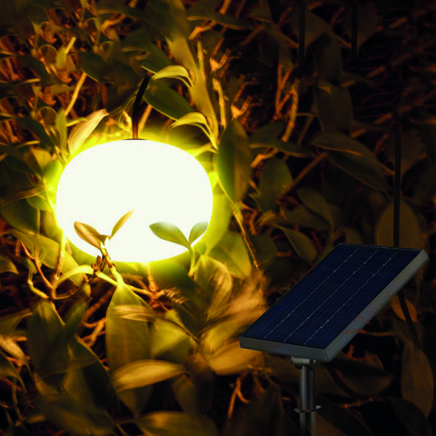 Lámpara colgante Globo + panel solar 2500K IX3824
