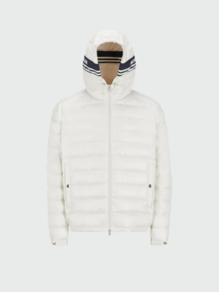 Moncler -Campera con capucha ajustable, rellena de plumas, CORNOUR Blanco