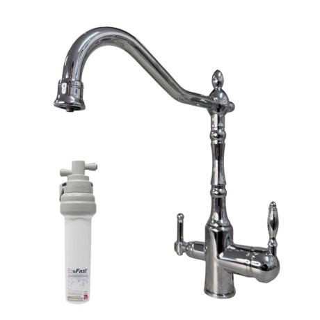 Purificador Bajo Mesada con Grifo de 3 VÍAS Vintage Plata con Ecofast