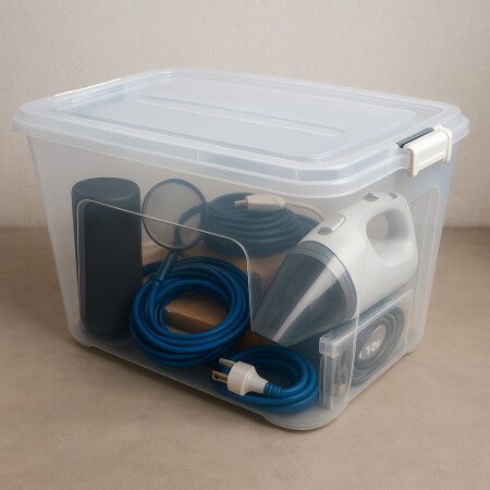 CAJA ORGANIZADORA 80 LTS TRANSPARENTE RISCHIOTO Sin color