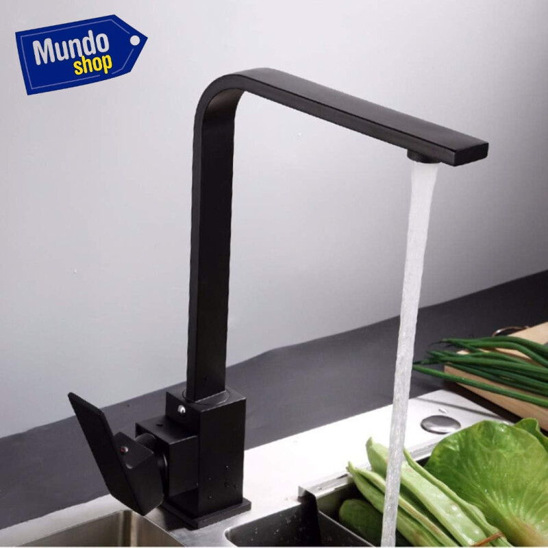 Monocomando 34cm Lavatorio Griferia Bacha Color Negro Negro