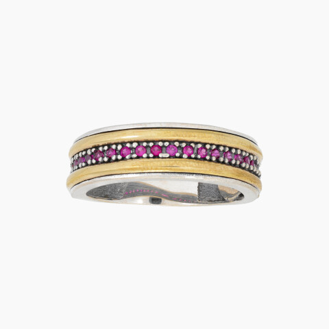 Anillo en plata y Oro con circonias Anillo En Plata Y Oro Con Circonias
