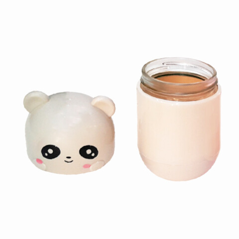 Vaso de vidrio c/tapa forma de oso Vaso De Vidrio C/tapa Forma De Oso