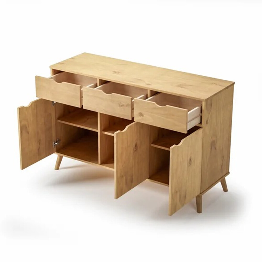 APARADOR BUFFET 3 PUERTAS 3 CAJONES EN MADERA MACIZA MADERA