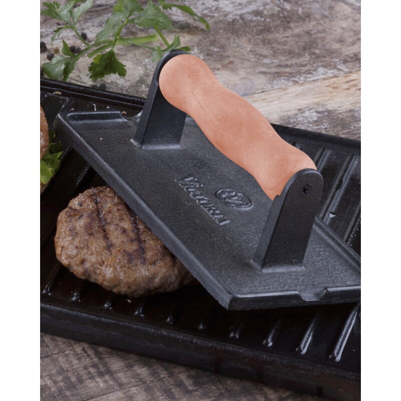 Prensa para carne en hierro esmaltado y mango de madera Victoria Prensa para carne en hierro esmaltado y mango de madera Victoria