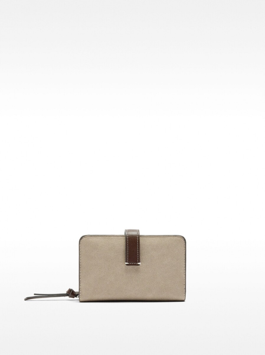 Cartera Efecto Piel - beige 