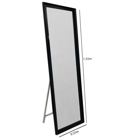 Espejo con Pie de Metal y Marco Texturizado 155x55cm Negro y Dorado