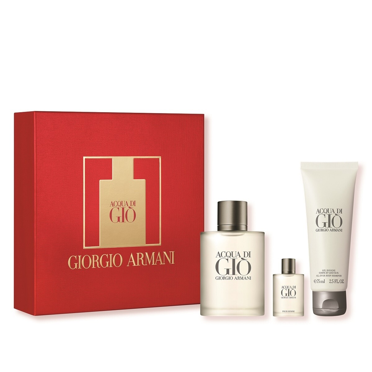 Perfume Acqua Di Gio Homme Edt 50 Ml. + Edt 5 Ml. + Gel De Ducha 75 Ml. 