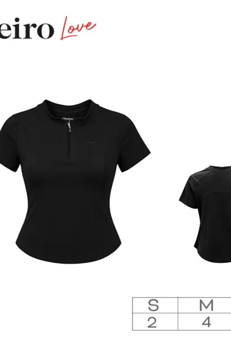 Remera Medio Cierre Oreiro Negro