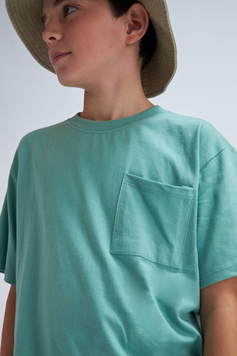 Remera manga corta con bolsillo Verde