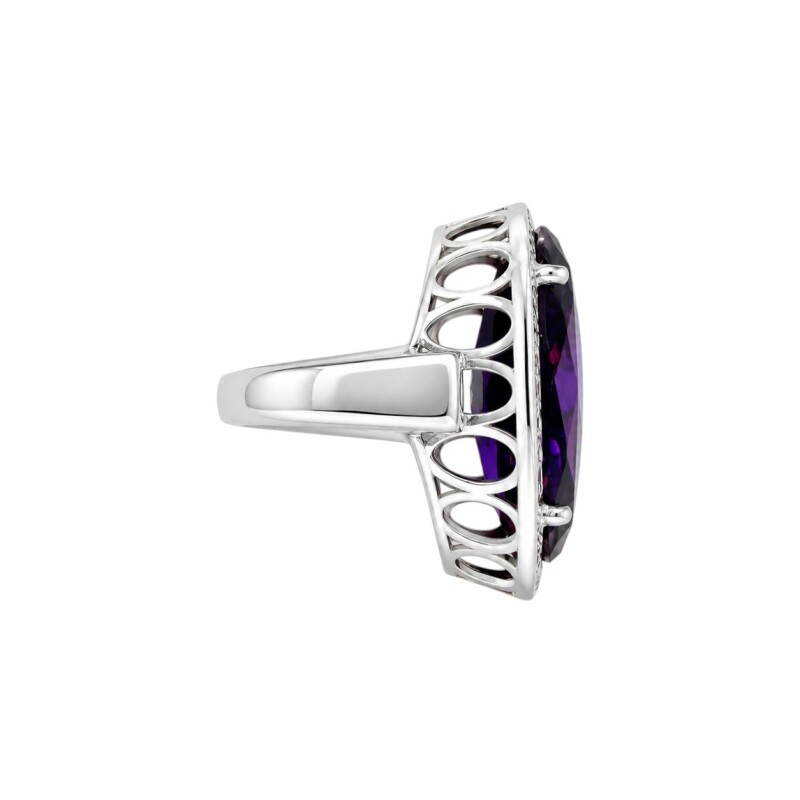 Anillo Oval - Plata 925 - Amatista Imperial y Zirconias AN4775 conpiedra