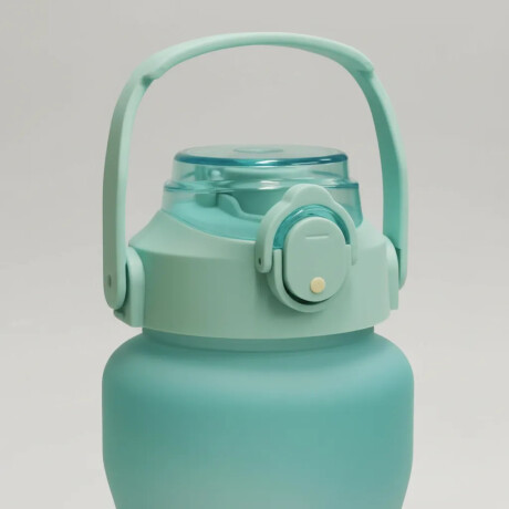 Botella Caramañola Agua 2Lt en Plástico con Sorbito y Manija Verde
