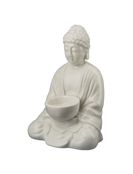 CANDELABRO BUDA DE PORCELANA 10x12x18CM CREMA CANDELABRO BUDA DE PORCELANA 10x12x18CM CREMA