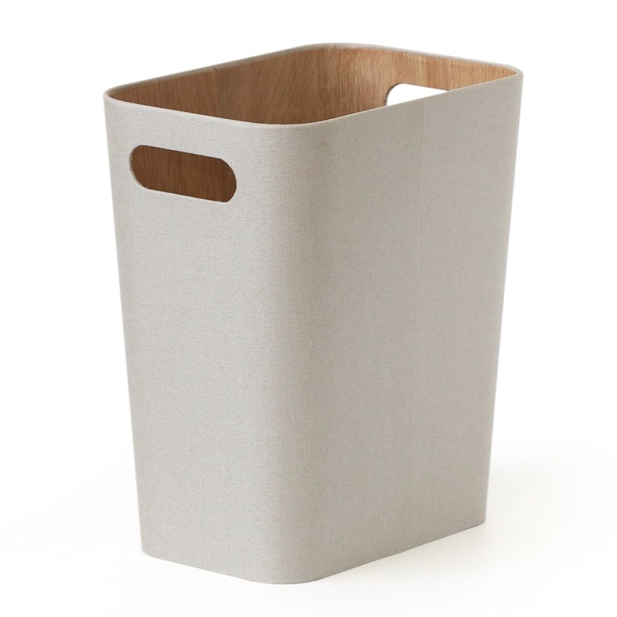 PAPELERA SIN TAPA 26x18x30CM EXTERIOR TELA CREMA 