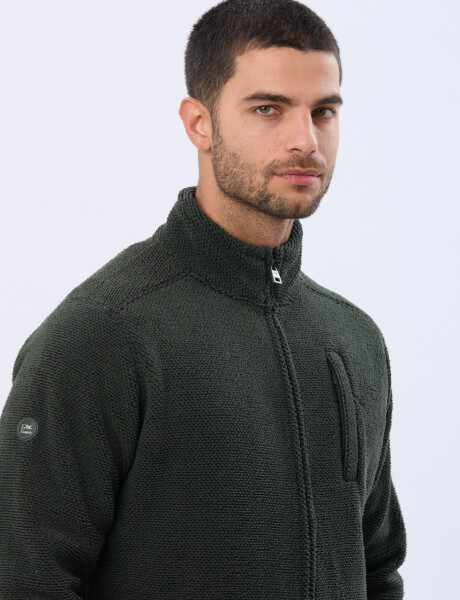 CAMPERA POLAR TEXTURADO GRUESO Verde