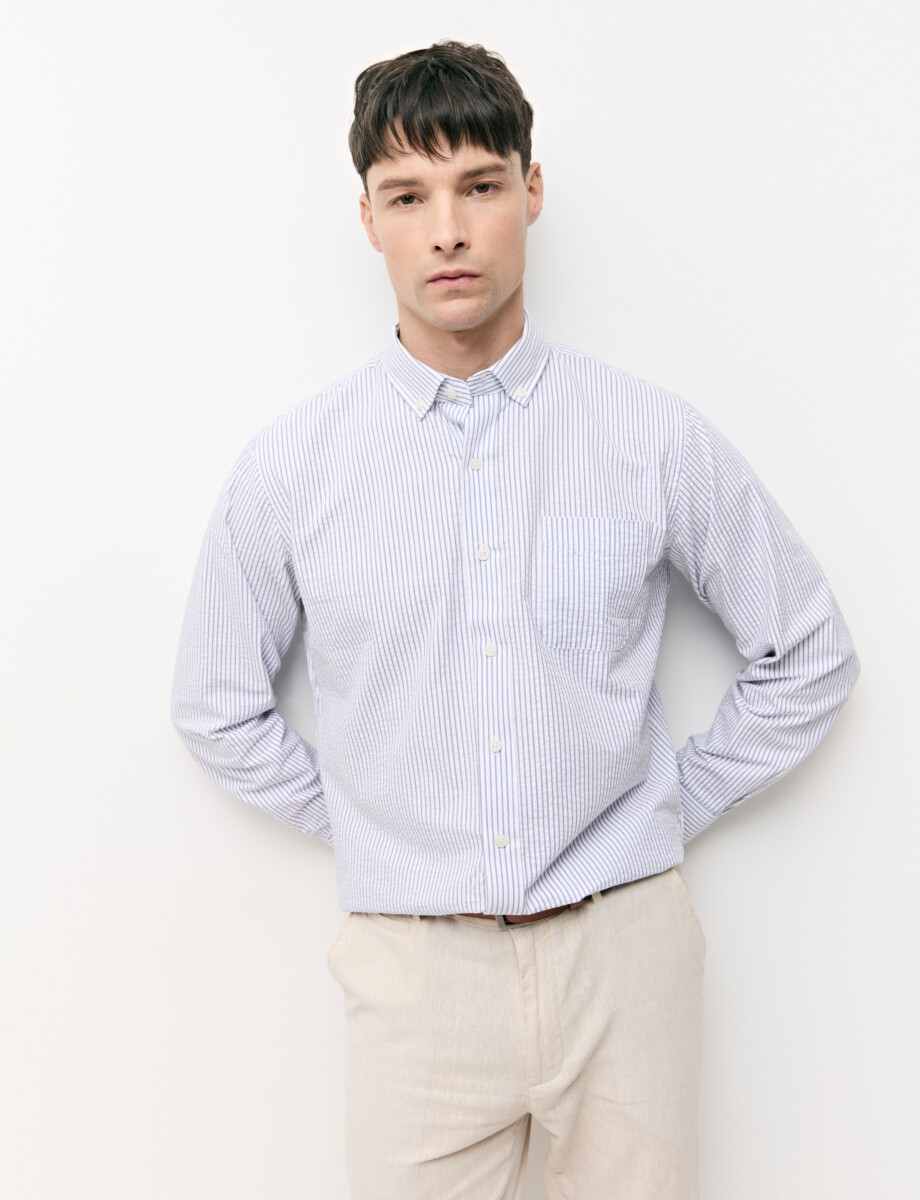 012733 CAMISA CLOQUE WILL Gris/blanco