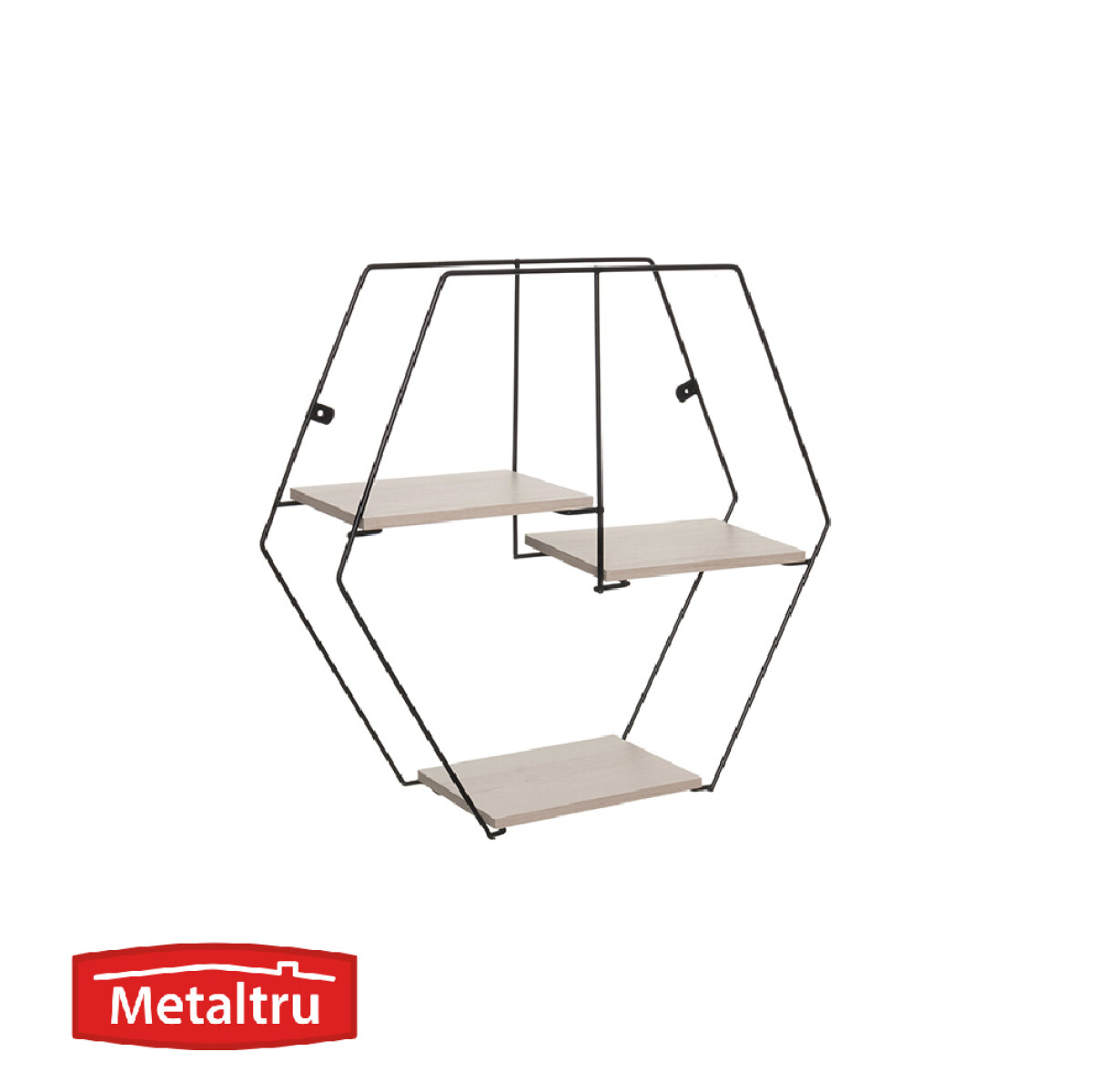 Estante Geométrico Hexagonal Cromo/Mad.Crema 12382.26.50 