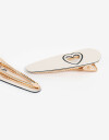 Horquillas Set Glossy Set De Horquillas Con Corazones - Blanco Crudo