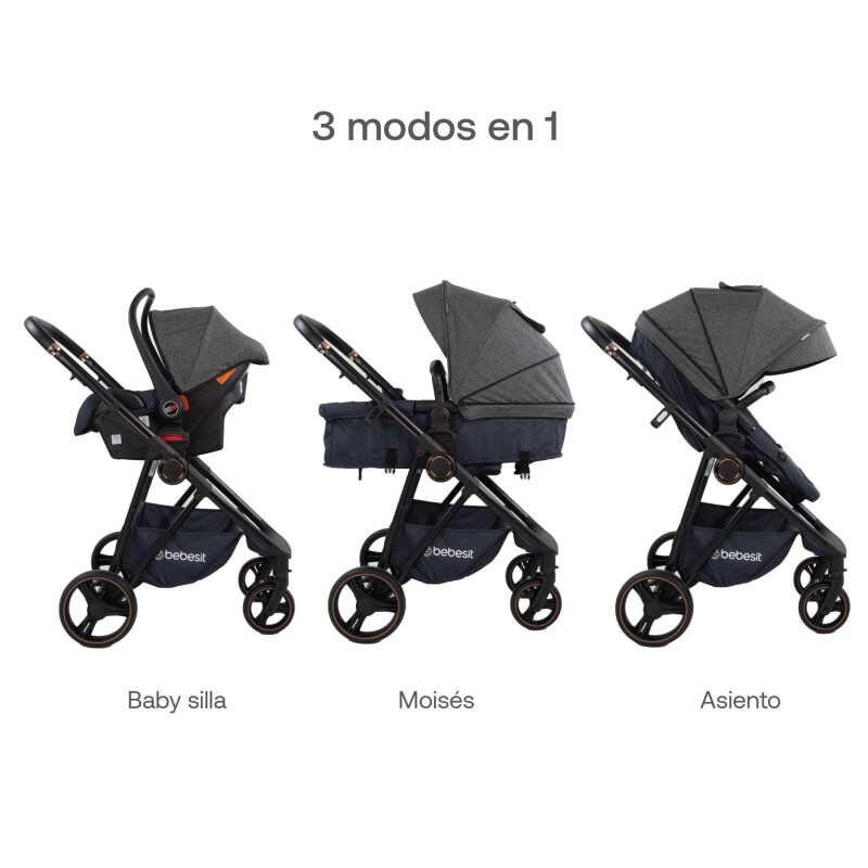 Cosmos Travel System Deluxe Isize + Base Isofix Bebesit Negro Cosmos Travel System Deluxe Isize + Base Isofix Bebesit Negro