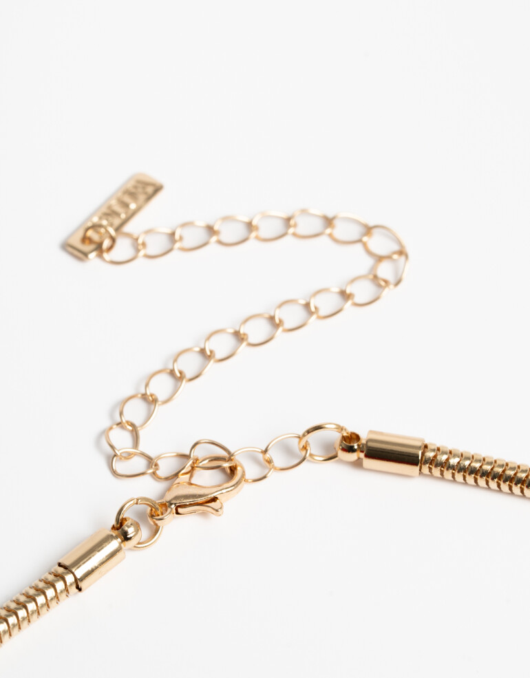 Bijouterie Set Metal Bijou Set Collar Metal Y Aros Argolla Bold - Dorado