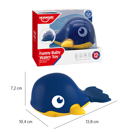 Juguete Ballena Nadadora Infantil C/Movimiento +12M Huanger Azul/amarillo