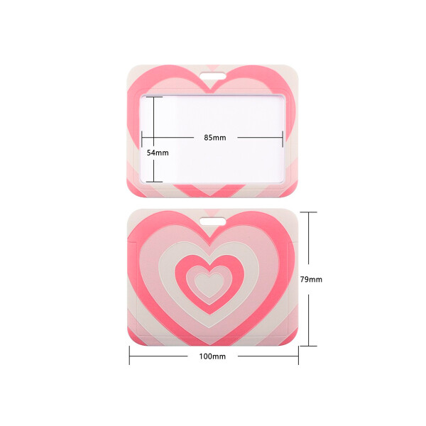 Correa con tarjetero diseño corazones rosa Correa Con Tarjetero Diseño Corazones Rosa